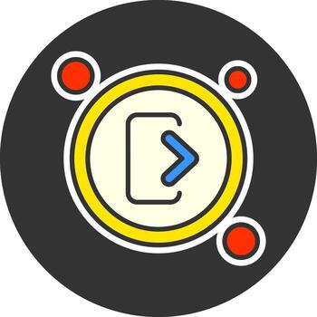 Sign Out Button Navigation Grey Circle Icon vector