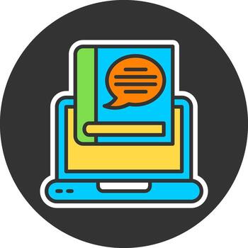 Digital learning platform Grey Circle Icon vector