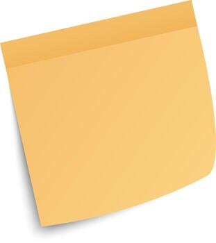 Yellow sticky note casting a shadow on a bright white surface, providing an ideal canvas for jotting down important reminders or sparking creative ideas and thoughts vector