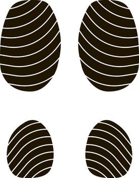 sencillo gráfico diseño demostración cuatro idéntico negro y blanco oval formas con diagonal rayas, arreglado en dos filas de dos, creando un básico modelo en contra un blanco antecedentes vector