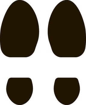 Simple black footprint and shoe print illustrating walking direction, serving as an effective indicator for paths or trails on maps and signs, enhancing navigation and wayfinding vector