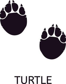 Turtle footprints displaying intricate claw and scale details, isolated on a white background, perfect for enhancing zoology and biology educational projects and studies vector