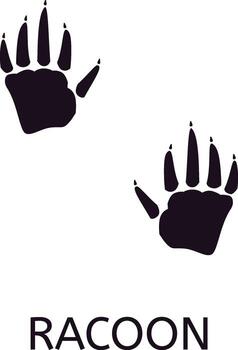 Pair of raccoon footprints showing its characteristic five fingered handprints, isolated on a white background, ideal for wildlife identification or educational projects vector