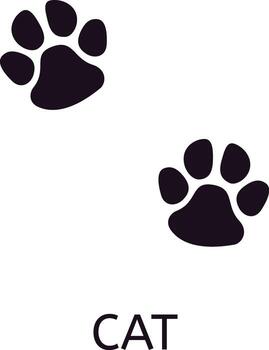 Two cat paw prints walking forward, leaving a charming trail behind on a pristine white background, create a simple yet captivating visual representation of feline exploration vector