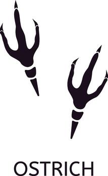 Ostrich footprints represent the unique tracks left by these large, flightless birds, showcasing their distinctive two toed feet adapted for running in arid environments vector