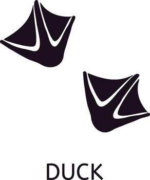 emparejamiento negro Pato huellas, aislado en contra un blanco fondo, simboliza migración y fauna silvestre seguimiento, servicio como un visual referencia para ornitológico estudios y investigación vector