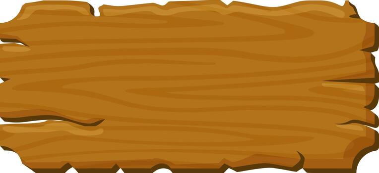 Empty wooden sign showing a textured surface with irregular edges, suitable for adding custom text or graphics, perfect for conveying rustic charm and natural appeal vector