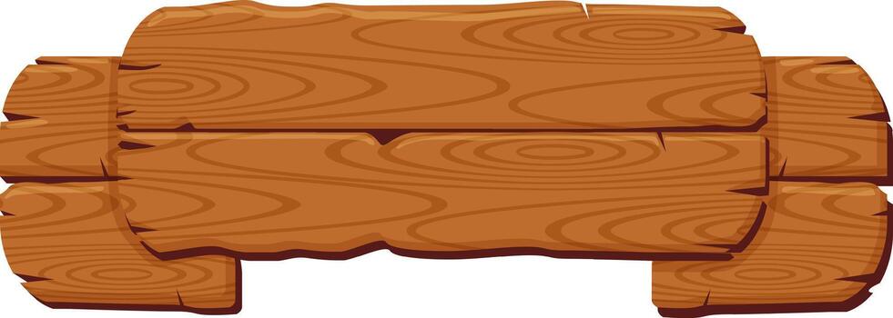 Wooden sign showing planks and tree rings creating an empty space for text, perfect for adding custom messages or directions in a rustic or natural theme vector