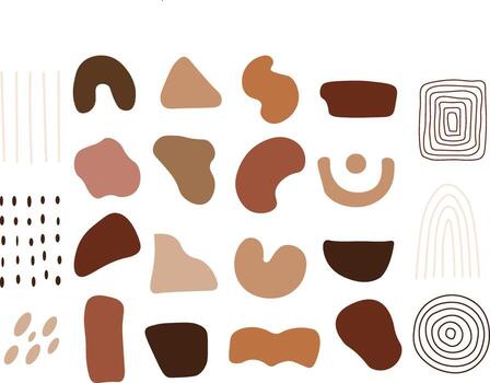 un colección de formas y texturas en varios colores vector