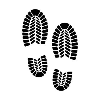 Footprint Track Trail on White Background Following the Route Forward Guidance and Directional Footprints for Navigation vector