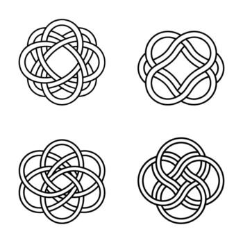 negro y blanco ilustración de un infinito lazo con entrelazado líneas y curvas vector