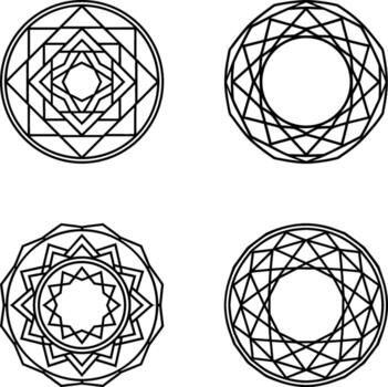 Minimalist Geometric Patterns in Frames for Cohesion and Focus vector
