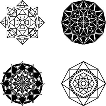 Clean and Modern Seamless Pattern of Geometric Primitive Shapes in Monochrome vector