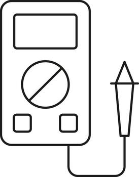Simple line drawing of a multimeter vector