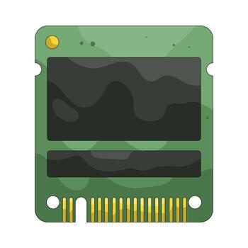 Illustration of a Computer RAM Module vector