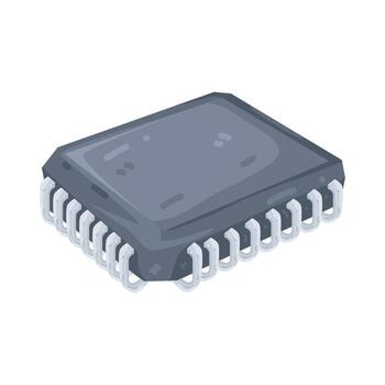 Illustration of a Computer Microchip vector
