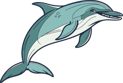 Hyper realistic dolphin rendering with soft shading and lifelike glossy skin for marine illustration and stock design vector