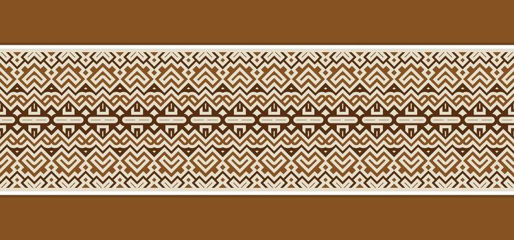 elegant Ornament Pattern Decorative Repeating Border Design in Brown and Beige Tone vector