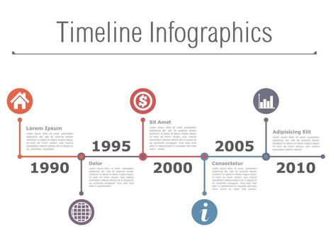 Timeline infographics design template with 5 elements for icons and text vector
