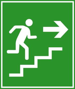 emergencia salida signo. el firmar es usado a indicar un emergencia salida durante un desastre. vector