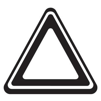 Simple minimalist black and white warning triangle graphic design for various creative projects. vector