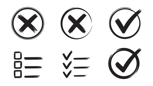 Simple tick mark icon design in multiple colors vector