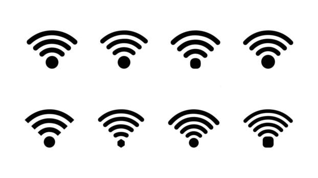 Modern wireless internet connection symbol for digital interfaces, wifi set vector