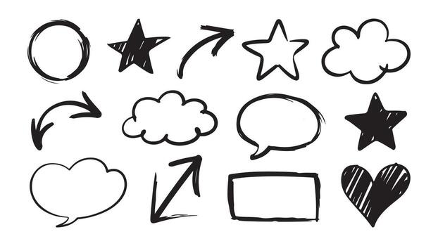 Clean sketch line arrow design with multiple vector