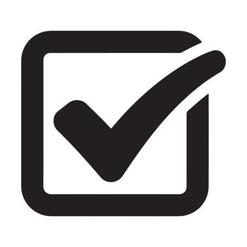 sencillo negro marca de verificación icono para aprobación y confirmación Tareas vector