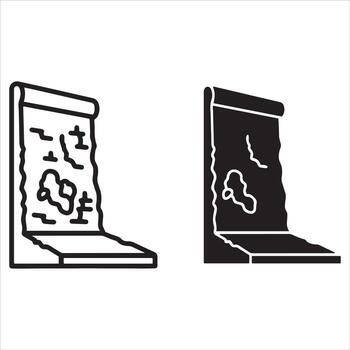 Two styles of a map displayed on a stand vector