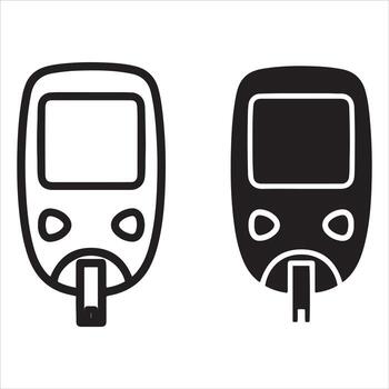 Two styles of glucose meter icons for health monitoring vector
