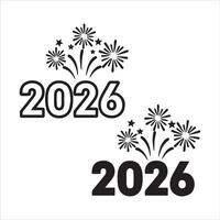 Happy new year 2026 celebration with fireworks display vector