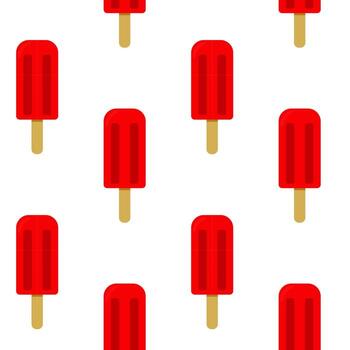 Bright red Eskimo arranged in a repeating pattern on a white background for summer fun vector