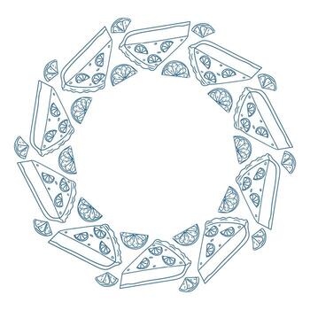 delicioso limón tarta rebanadas arreglado en un circular modelo para un postre monitor a un verano fiesta vector