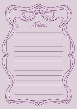 notas sábana en caprichoso retro coqueta resumido mano dibujado garabatear cinta marco con arco diseño vector