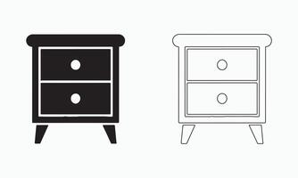 minimalista mesita de noche y lámpara símbolo para interior proyectos vector