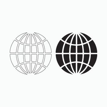 Monochrome Web Globe Symbol Collection for Online and Digital Design vector