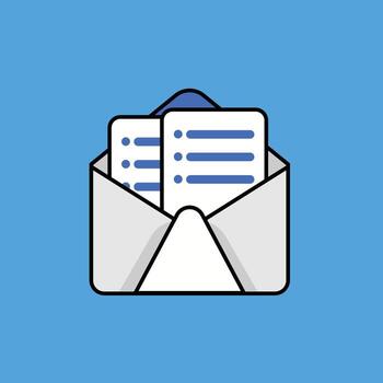 Email envelope icon with a check list vector
