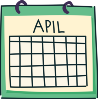 azul julio calendario clipart, mano dibujado mesa planificador png