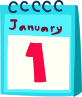 enero mensual calendario clipart, linda mano dibujado icono png