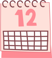 pastel 12 meses calendario, mano dibujado clipart diseño png