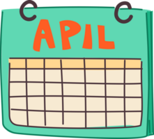cremoso mensual calendario, mano dibujado rosado mesa planificador png