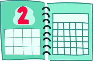 verde escritorio calendario clipart, mano dibujado linda mes png