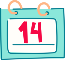 cielo azul calendario dibujos animados, mano dibujado fecha diseño png