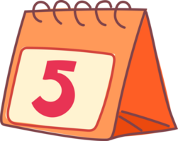 naranja escritorio calendario clipart, mano dibujado día planificador png