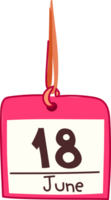 colgando rojo calendario clipart, linda mano dibujado fecha icono png