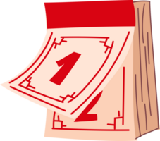 rojo voltear calendario dibujos animados, linda mano dibujado recordatorio png
