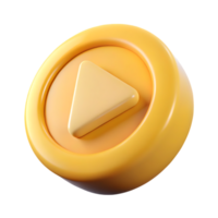 amarillo jugar botón icono aislado en transparente antecedentes png