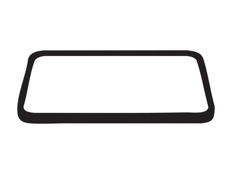 Black silhouette of smartphone isolated on white background, simple graphic illustration. concept of technology, mobile device, communication tool, gadget, icon, design element vector