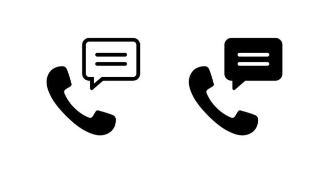 llamada y habla burbuja icono. hablar símbolo con teléfono y charlar. apoyo línea directa concepto vector